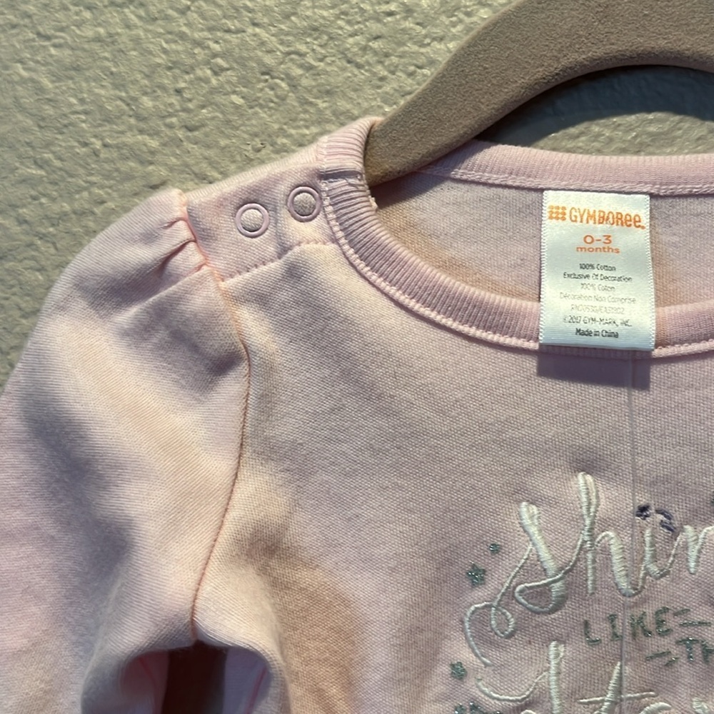 New Gymboree Baby Girls Shine Like The Stars Embroidered Bodysuit 0-3 Months NWT - Picture 9 of 9